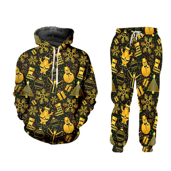 

CJLM New Men's Leisure Suits Tracksuits Christmas Gift Two-piece Patchwork Zipper Tracksuits Trouser Sportswear 2020 Man Sets