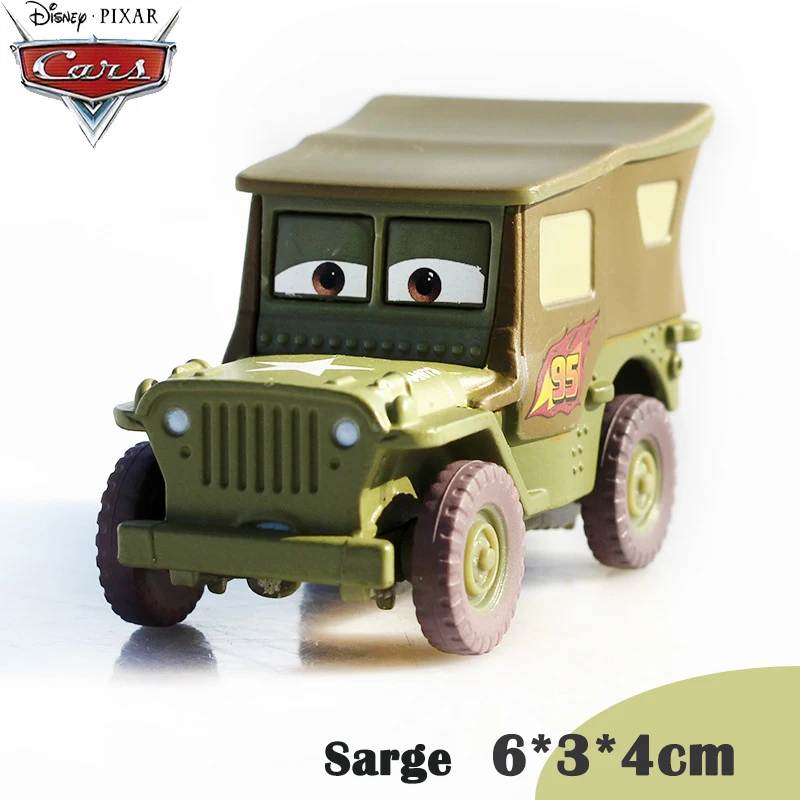 Disney Pixar Cars Sarge Американский WW2 джип военные транспортные средства ambods Merchant Miles литая под давлением игрушка модель игрушки для детей