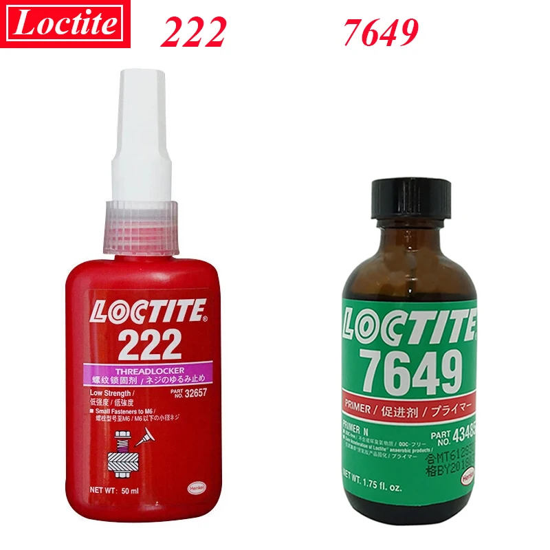 

Винтовой Клей Loctite, 50 мл, 222 анаэробный клей, антискользящий клей против скольжения, клей с блокировкой резьбы, катализатор отверждения клея 7649