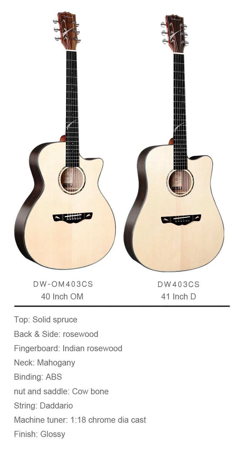 Dadarwood OMH404CS твердая верхняя акустическая электрогитара, гитара ra acustica