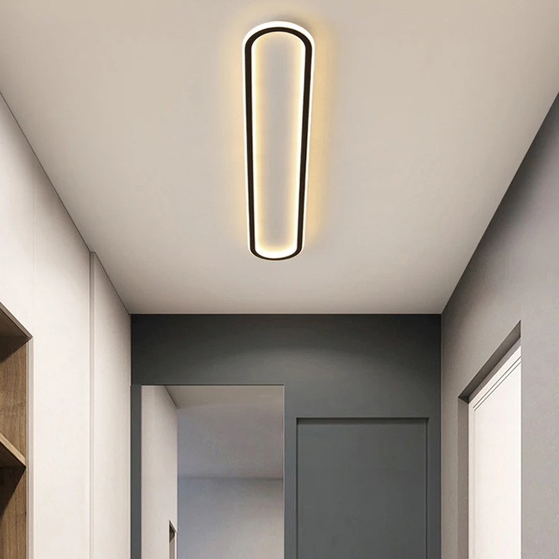 Plafonnier Led minimaliste en bande acrylique, éclairage d'intérieur, luminaire décoratif de plafond, idéal pour un salon, une chambre à coucher, un couloir ou une cuisine