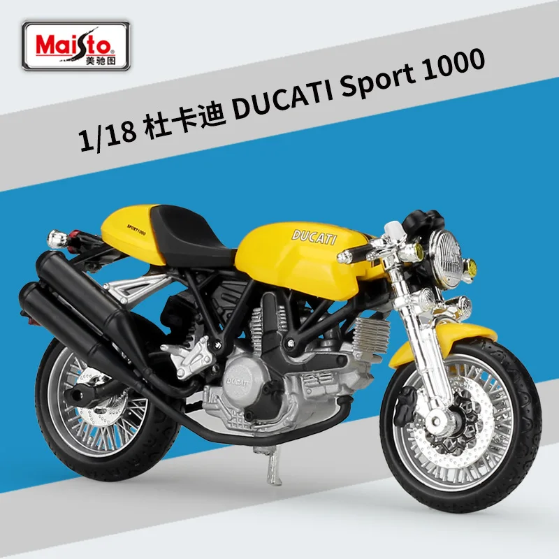 

Модели литых под давлением мотоциклов Maisto NEW 1:18 DUCATI SPORT 1000, реальная короткопоглощающая игрушка для детей, подарки, коллекция игрушек