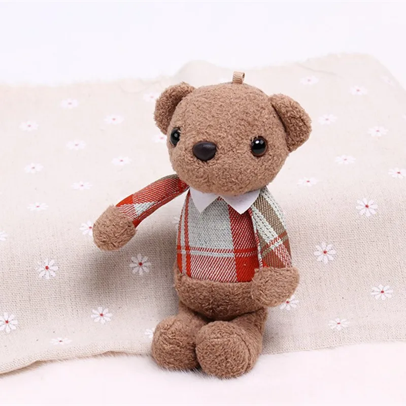 High Quality Teddy Bear Plush Toy Bag Pandent Doll Backbag Pandent Plush Toy Keychain Doll Gift For Girls 15.5cm 12pcs/lot