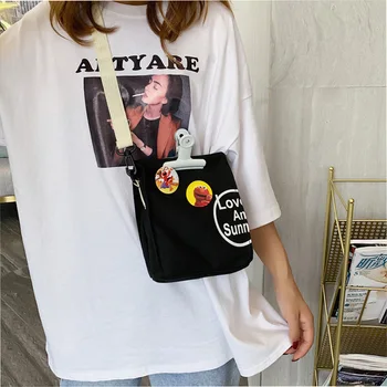 

Women Shoulder Bag Fashion Handbags 2020 Cartoon Printing Canvas Bucket Bag Crossbody Bag Female Phone Purses Cute Messenger Bag