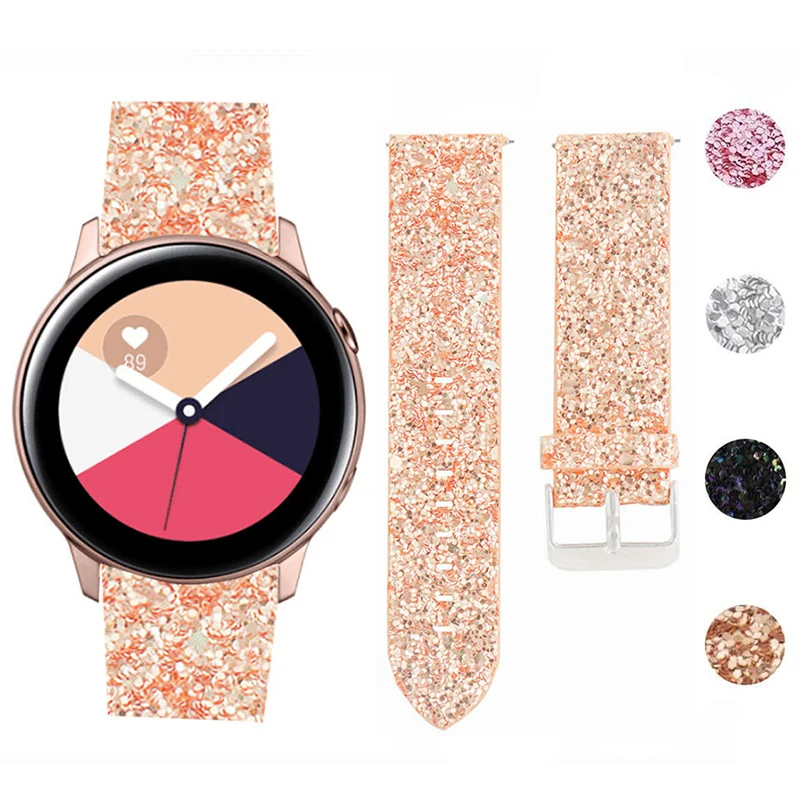 20mm lather women watch band strap for samsung galaxy watch 3 41mm watchbands For Amazfit Bip replace loop for active 2 40/44mm