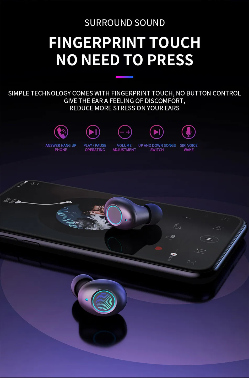 Ottwn Bluetooth V5.0 наушники беспроводные наушники 6D стерео Спортивные Беспроводные наушники гарнитура 4000 мАч Мощность для iPhone