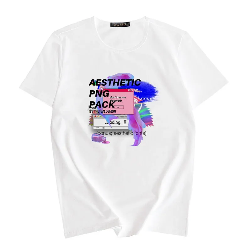 Новая модная женская рубашка Vaporwave Tumblr Awesome Эстетическая футболка с коротким рукавом и круглым вырезом Harajuku Kawaii Повседневная футболка