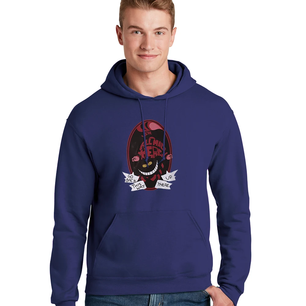 

Pullovers Funny Cheshire Cat Sweatshirt Cartoon Print Male Hoodie Comfortable Casual Man Pullover Harajuku Vintage Men Tracksuit