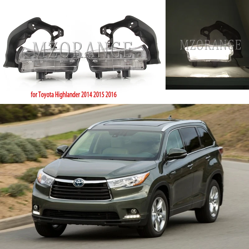 Для Toyota Highlander- светодиодный DRL головной светильник дневные ходовые огни противотуманный светильник s головной светильник s Противотуманные фары противотуманный светильник s противотуманный светильник