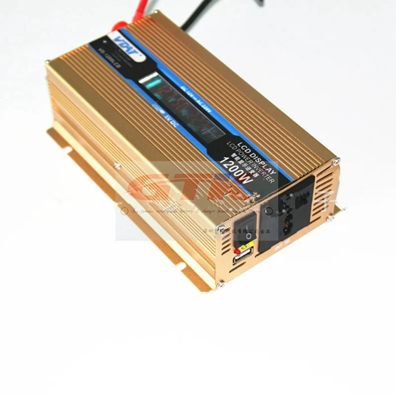 DC 12V to AC 220V 1500W 1000W 1200W power inverter Modified Sine Wave LCD display USB car Transformer Solar Convert EU US AU