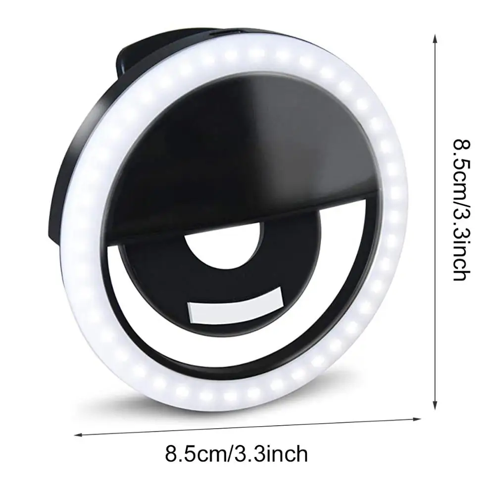 Portable Light Night Phone Flash Light Led Camera Clip-on Mobile Phone Selfie Ring Video Usb Charging For All