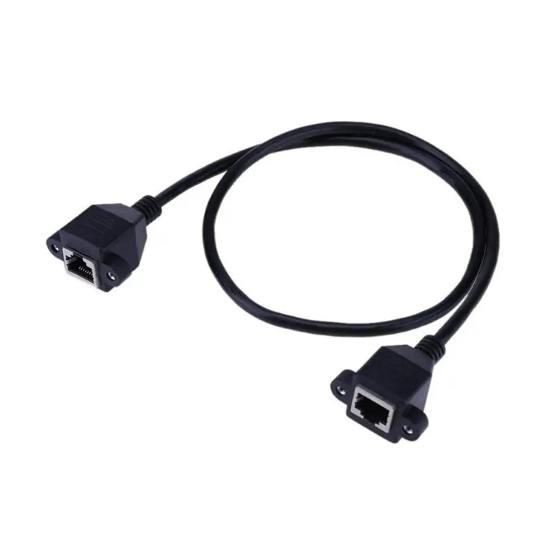 

RJ45 Female To Female Twin Head With Screws Fixed Network Lengthen Cable Support 10/100M network