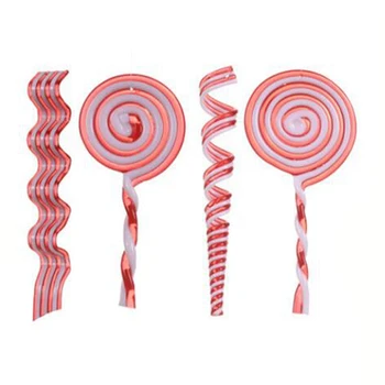 

Christmas Decoration Plastic Lollis Candy Pendants Christmas Crutches Red White Lollis Candy Family Decoration