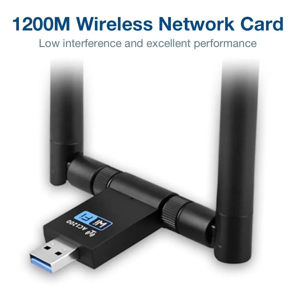 Беспроводная сетевая карта 1200 Мбит/с USB3.0 WiFi маршрутизатор приемник сигнала адаптер 2,4 ГГц 5 ГГц Двухдиапазонная Высокая усиление 5dBi антенна Gigabit