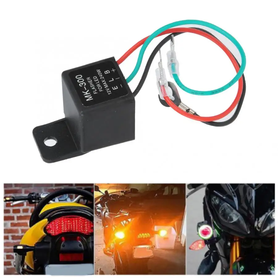 12V Мотоцикл Универсальный светодиодный поворотов 3 он-лайн проблесковый маячок 3Pin частоты светодиодный проблесковый маячок реле поворота мигалка Индикатор