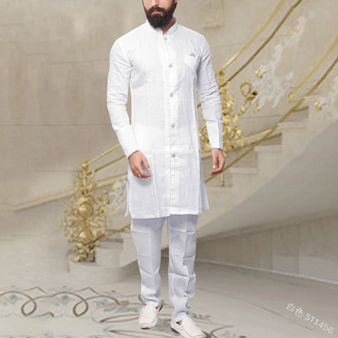 Moda musulmana para hombre, bata africana, Camiseta de algodón, camiseta de manga larga de Dubai, Top islámico, Top informal, camisa islámica| AliExpress