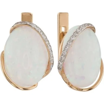 

Aloris earrings with Opals and cubic zirconia in red gold