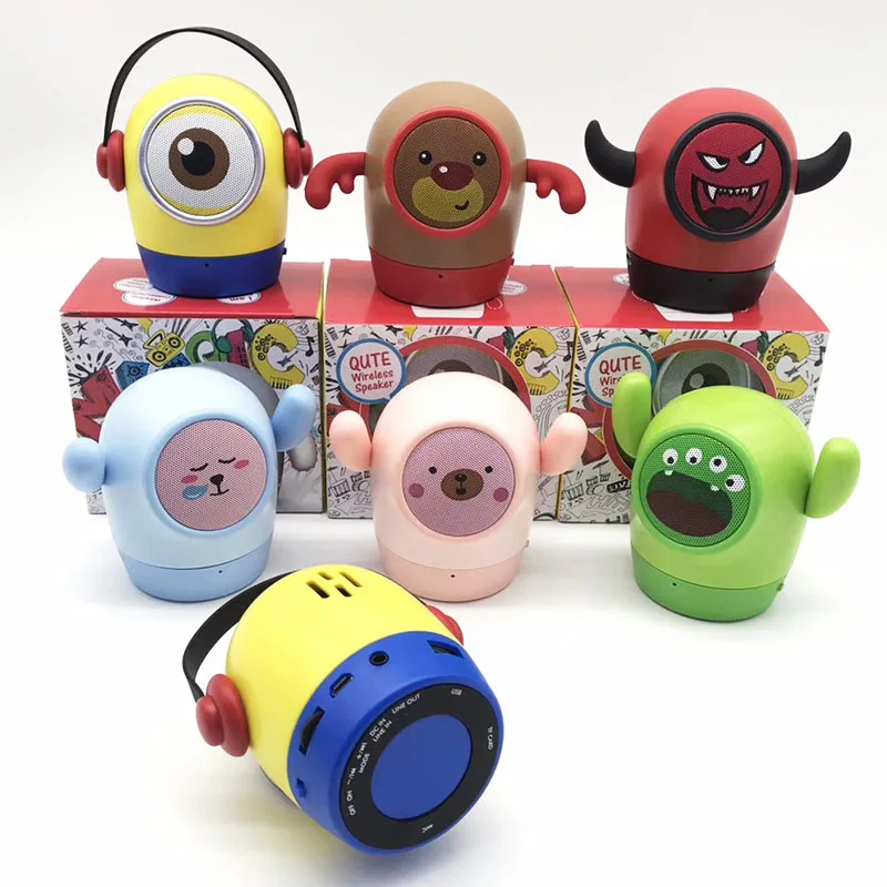 

New mini bluetooth speaker wireless portable loudspeaker support tf card FM radio cute design child children cartoon gift