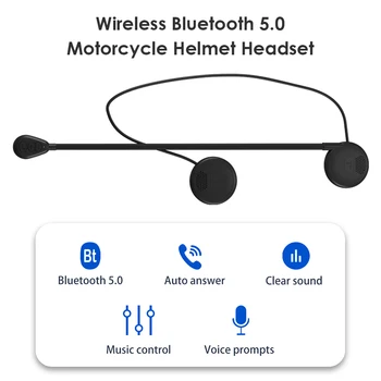 

M5H Motorcycle Scooter Helmet Bluetooth 5.0 Headset Wireless Handsfree Speaker Call Control Earphones Headphones with Microphone