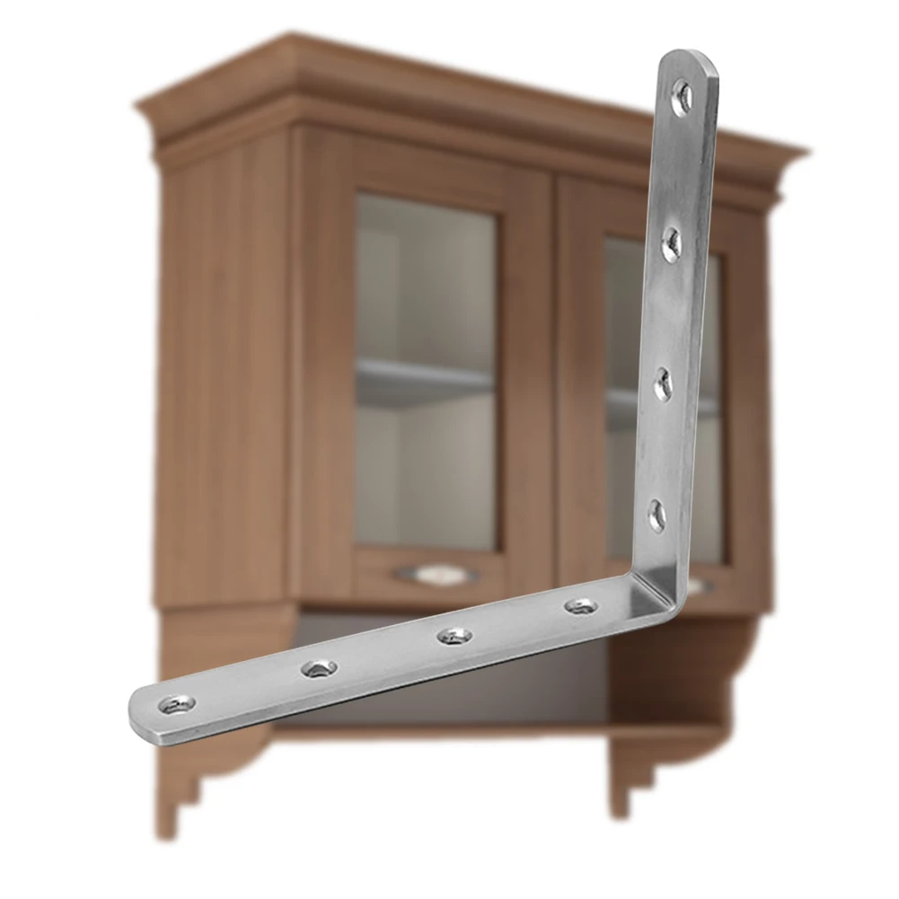 4Pcs Stainless Steel Fixture Corner Brace 90 Degree Heavy Duty L Shaped Wall Furniture Joint Sturdy Support Shelf Bracket