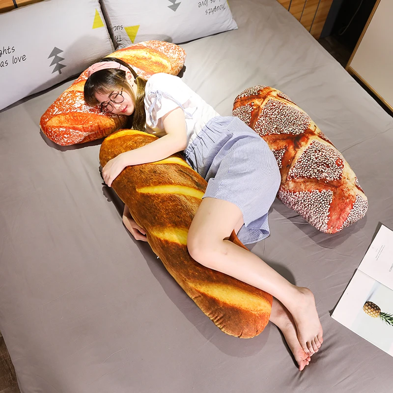 Long Butter Bread Meat floss Sesame Pizza Beefsteak Pillows Food Plush Pillow Simulated Snack Decoration Backrest Cushion