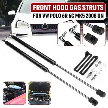 

2X Front Engine Cover Bonnet Hood Shock Lift Struts Bar Support Arm Gas Spring For Volkswagen For VW Polo 6R 6C MK5 2008 2009 on