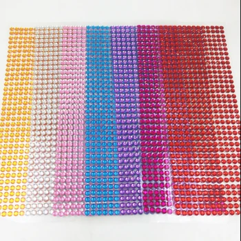 

504Pcs/Sheet 6mm Crystal Stickers Children Toys Sticker Decal Mobile/PC Diamond Rhinestone Self Adhesive Scrapbooking Sticker