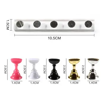 

2 Magnetic Nail Holder +10 False Nail Tips Practice Training Display Stand Acrylic Holder False Nail Showing Shelf Manicure Tool