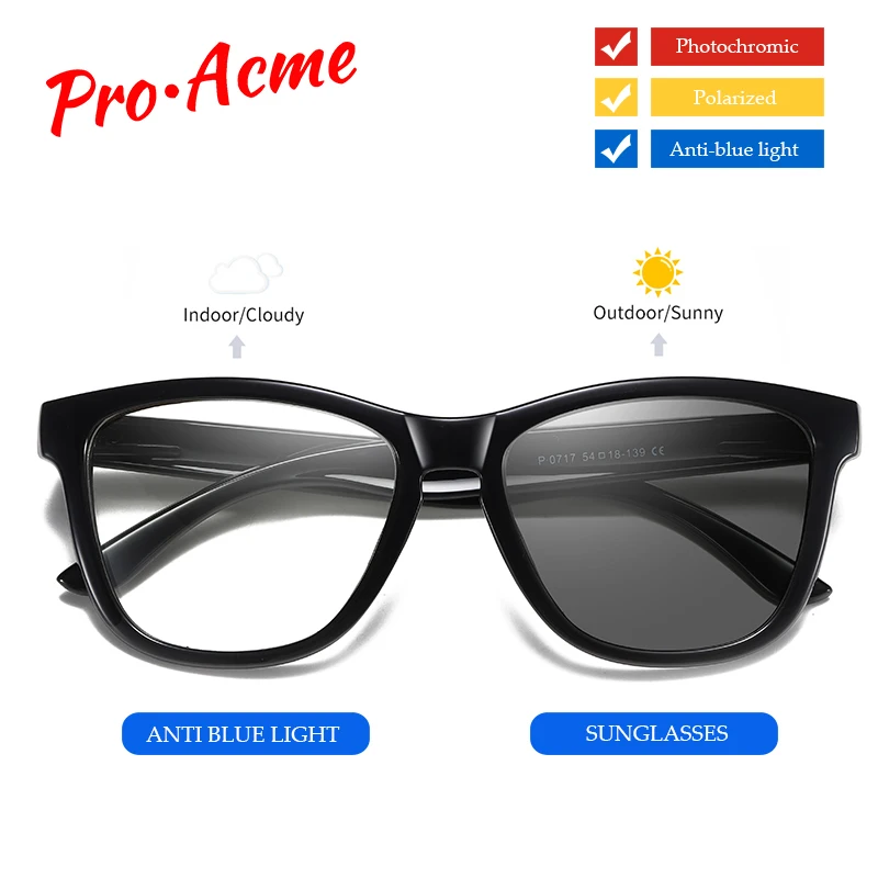 Pro Acme 2 в 1 фотохромные солнцезащитные очки для мужчин и женщин мужской анти синий