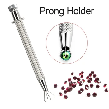 

Tweezers Four Claws Rhinestone Easy Use Beads Mini Gem Grabber Durable Stainless Steel Handheld Portable Shrinestone Clip