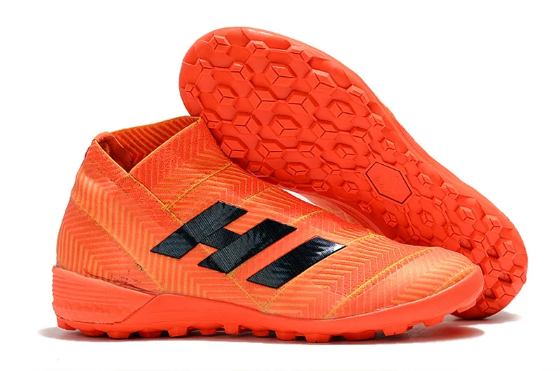 Горячие Nemeziz Танго 18+ Messi TF IC газон Крытый бутсы высокие лодыжки Slip-On 18+ x мужские футбольные бутсы Бутсы