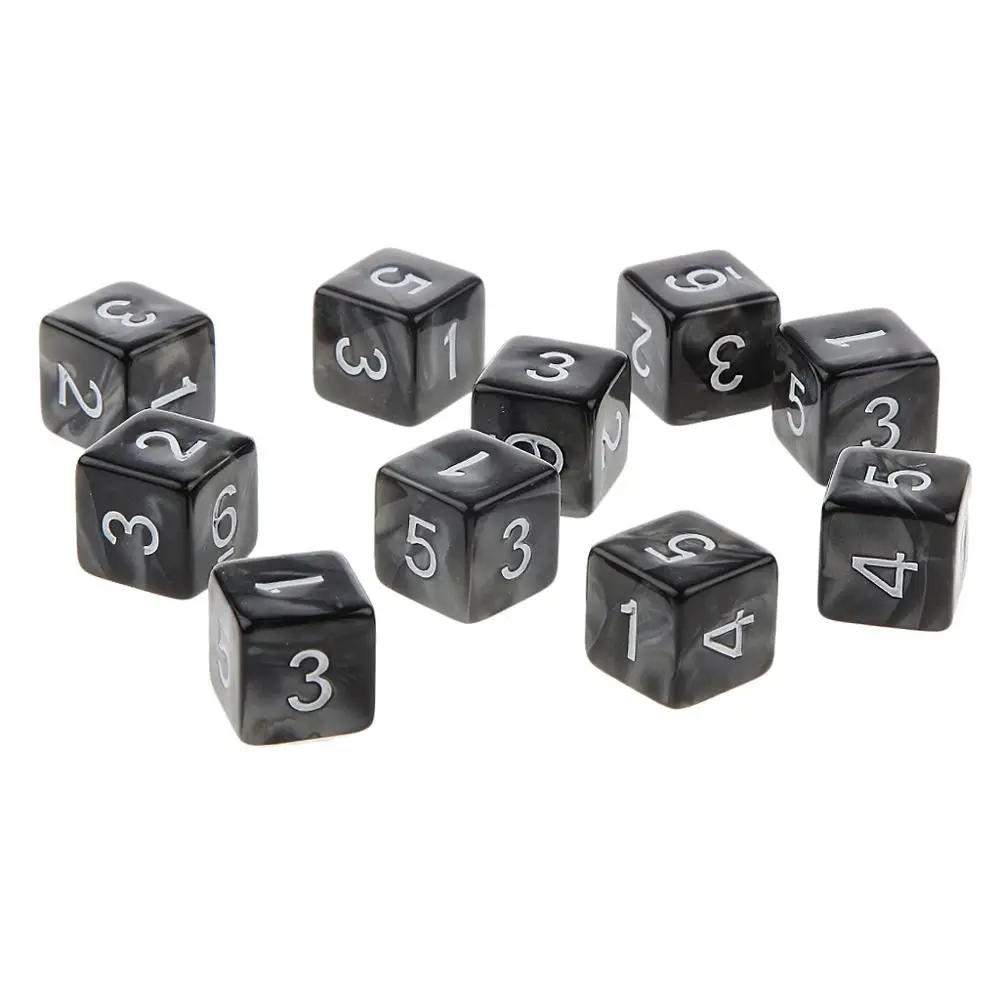 10 шт./компл. D6 D10 игра кубик для настольной игры вечерние азартные игры в кости игра цифровой с разноцветным стороны многогранные кубики