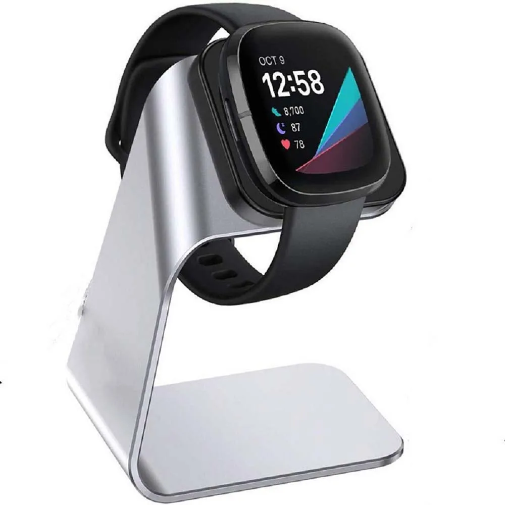 Fitbit Versa 3 Cảm Giác Sức Khỏe Đồng Hồ Thông Minh Smartwatch Từ Sạc Chân Đỡ Nhôm Hợp Kim Loại C Đế Sạc Đế Kiêm Giá Đỡ cell phone stand for desk Holders & Stands