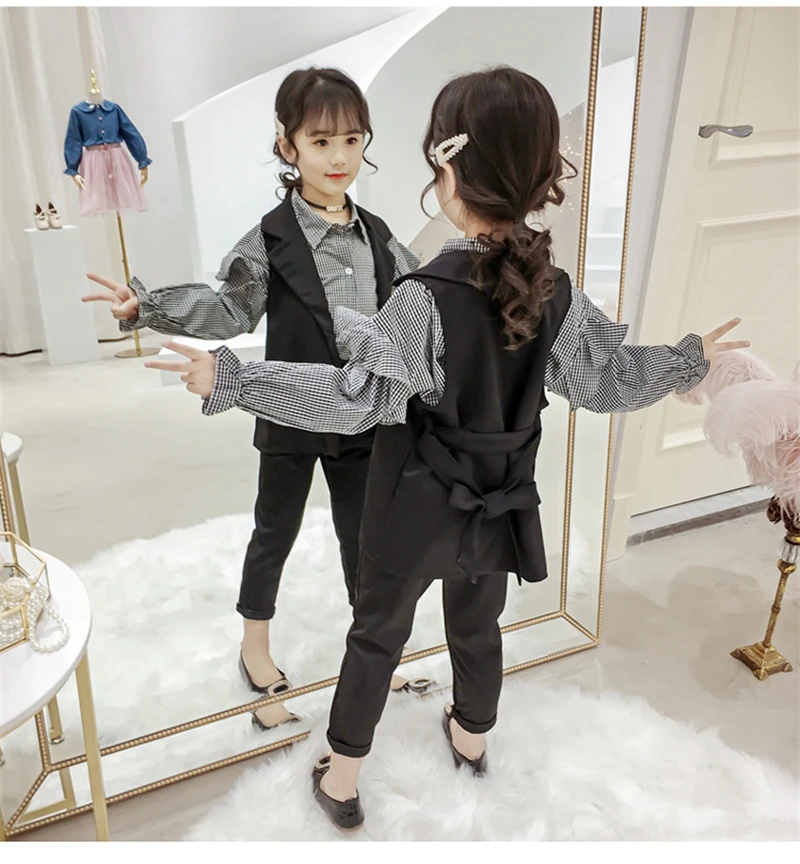 Teenage Girls Clothing Set For Girls Children Jacket Shirt Pants 3pcs Kids Tracksuit Hot Sale School Clothing Autumn costume