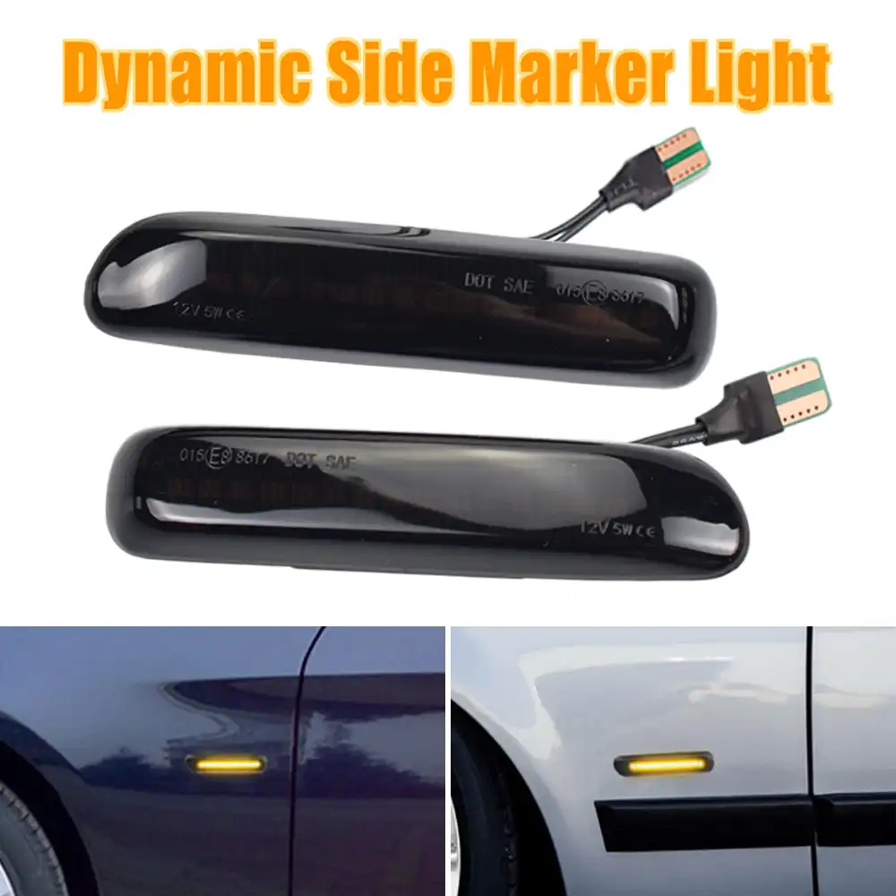 1 Pair Clear Lens Car Side Marker Light Turn Signal Lamp Indicator Fits