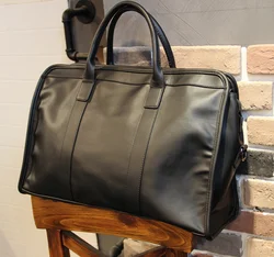 Solid handbag men's business travel bag travel duffle short journey bag computer bag casual bag