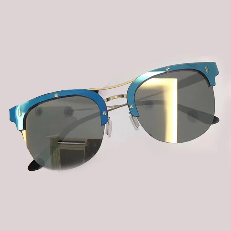 No2 Sunglasses Женские солнцезащитные очки высокого качества с половинной оправой, фирменный дизайн, высокое качество, Oculos De Sol, женские винтажные Модные солнцезащитные очки UV400 - Цвет линз: No2 Sunglasses