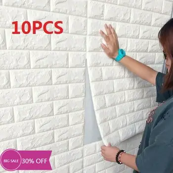 

3D Brick DIY Wall Sticker Self-adhesive Waterproof Panels Wallpaper Decal 3D Brick Pattern PE Foam Wall Sticker Room Decoration