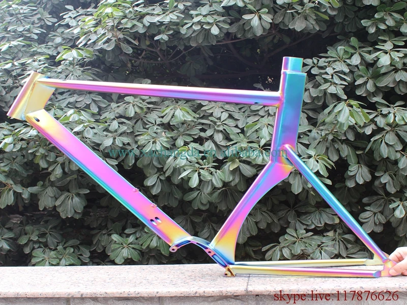 

titanium bmx bicycle frame with 44mm head tube and breeze dropouts BSA thread BB shell