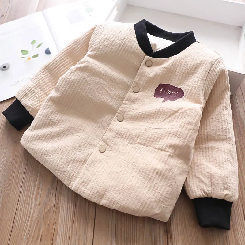 Autumn and Winter Girl Letter Cartoon Down Jacket Children's Wear Wholesale - Цвет: Бежевый