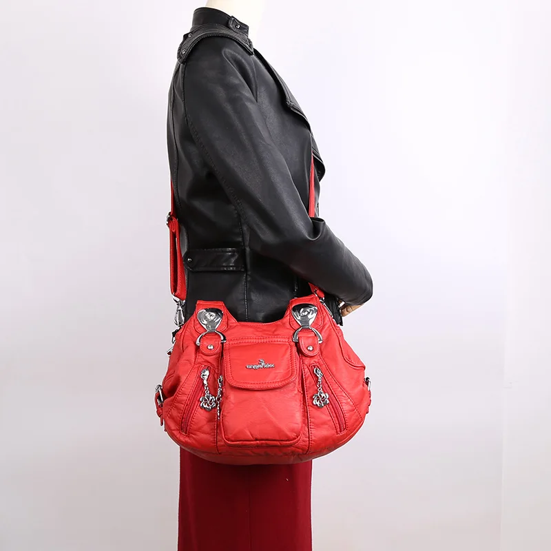 Angelkiss бренд 2 передняя молния экономичная Женская Большая вместительная сумка с верхней ручкой сумка на плечо с бесплатным подарком