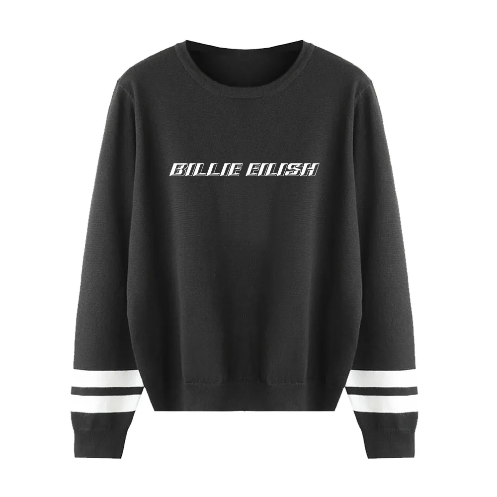 Billie Eilish с принтом для маленьких мальчиков и девочек свитер шерстяной свитер Мода Повседневное Для мужчин Для женщин хлопковая Спортивная одежда для детей, Детский свитер с круглым вырезом для девочек-топы; пуловеры для маленьких детей
