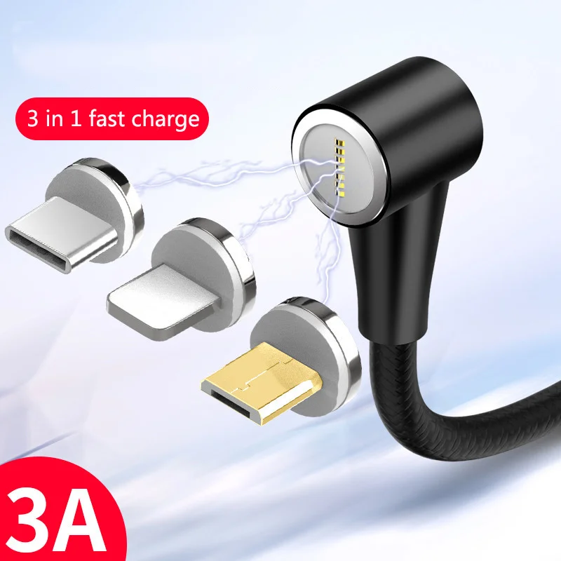 Магнитный кабель для быстрой зарядки 3 А 1 м Micro usb type C для samsung Xiaomi iPhone Micro usb type-C Магнитный кабель для зарядки и передачи данных