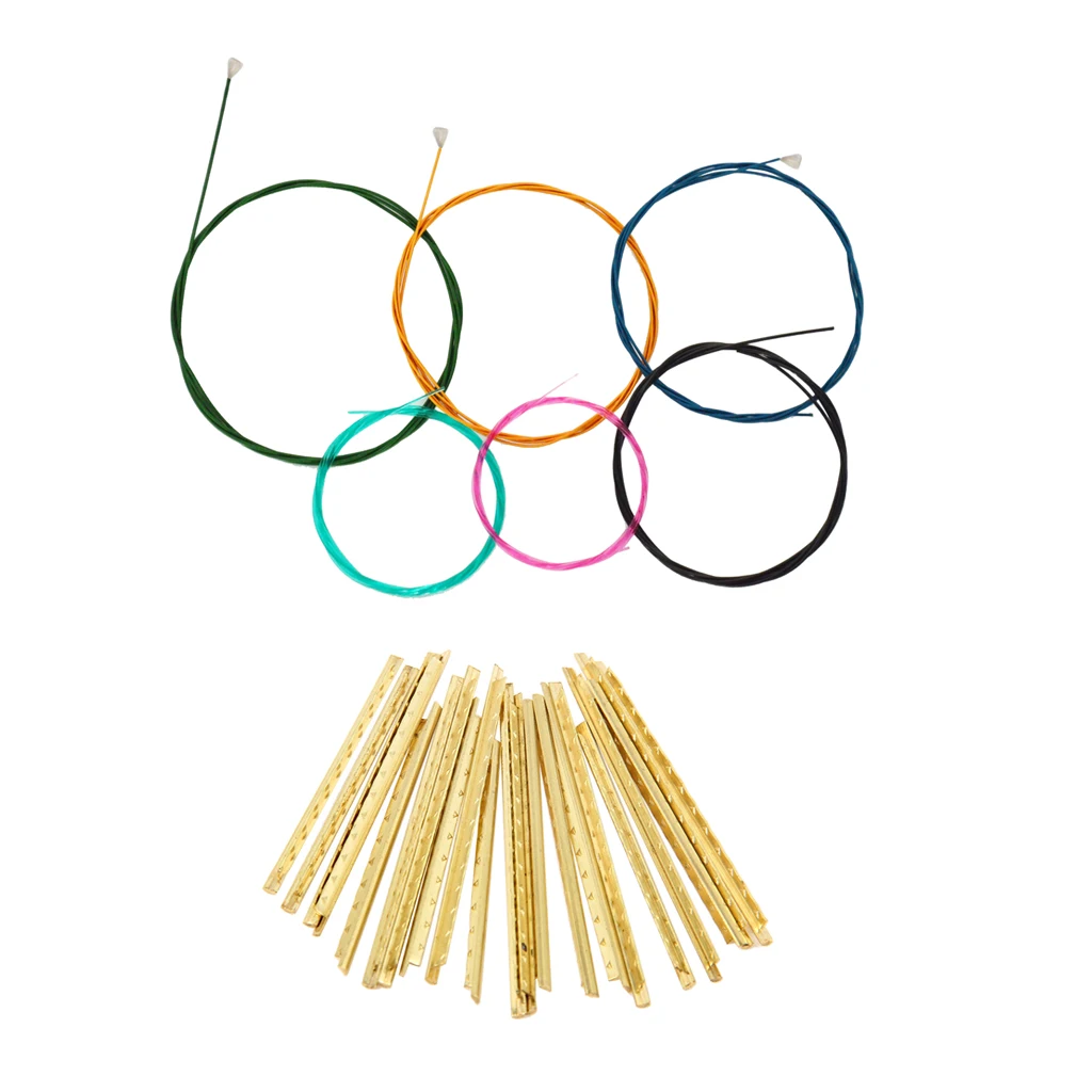 Durable Guitar Replacement Nylon Strings Set+Brass Fret Wires for Classical Guitar Accessory