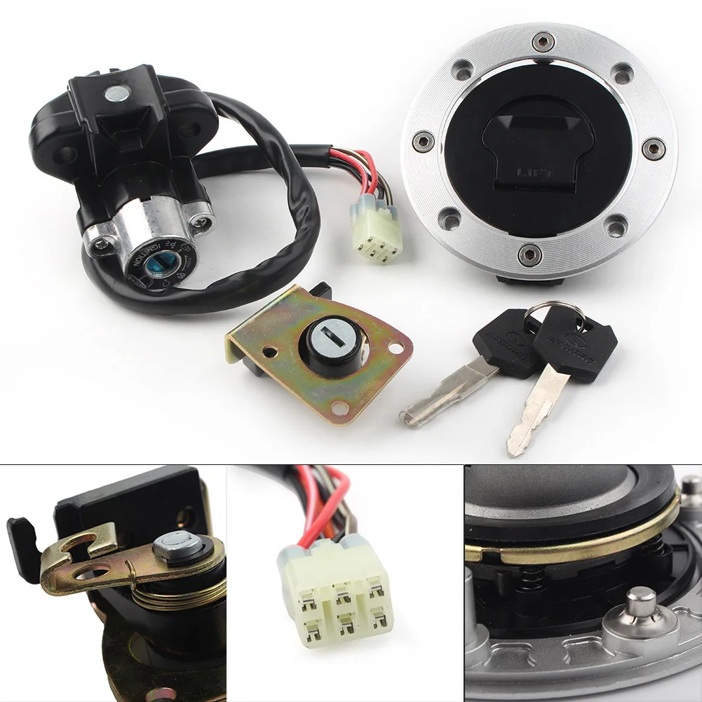 

Motorcycle Ignition Switch Seat Lock Fuel Gas Cap Tank Cover 2 Keys For Suzuki TL1000R TL1000S GSX 750 600 1200 GSXR600 GSXR750