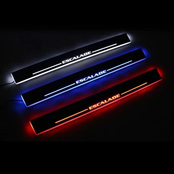 

LED Door Sill Streamed Light For CADILLAC ESCALADE 1998-2006 Scuff Plate Acrylic Door Sills Car Sticker Accessories