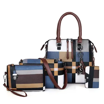 

2020 New Luxury Handbags Female Plaid Pattern Polyester Tote Bags For Women Zipper Fshion Travel Buy Ladies Crossbody Bags