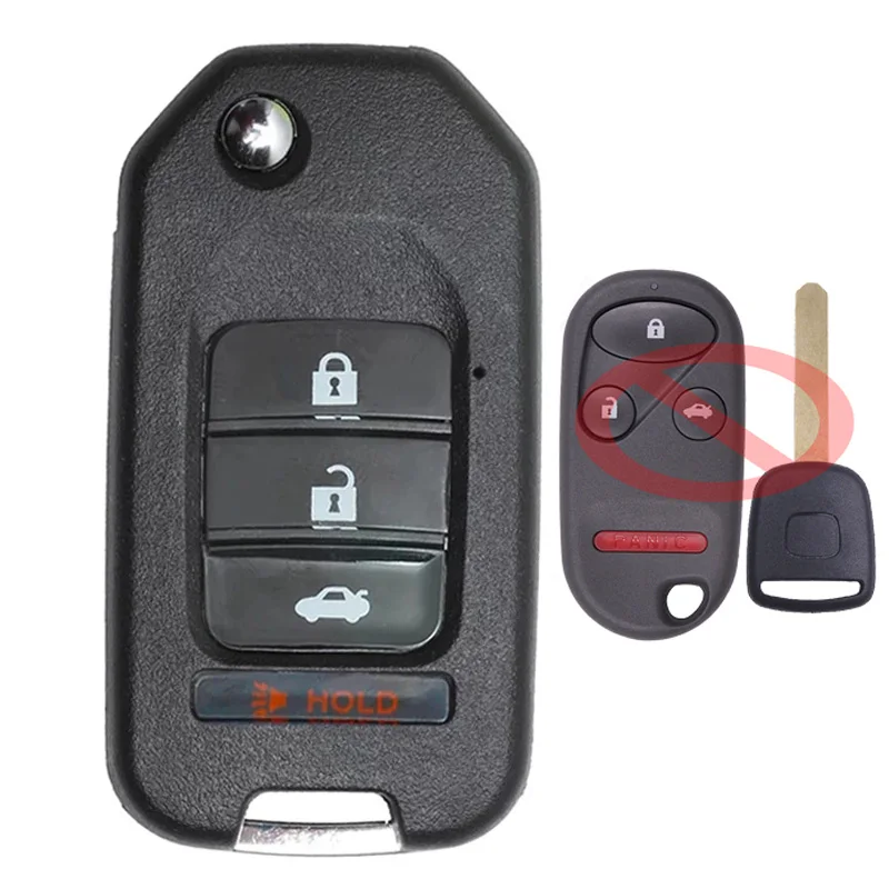 Keyecu OUCG8D-344H-A G8D-344H-A 4 Buttons 313.8MHz T5 Chip Upgraded Flip Remote Car Key Fob for Honda CR-V CRV 2002 2003 2004 | Автомобили