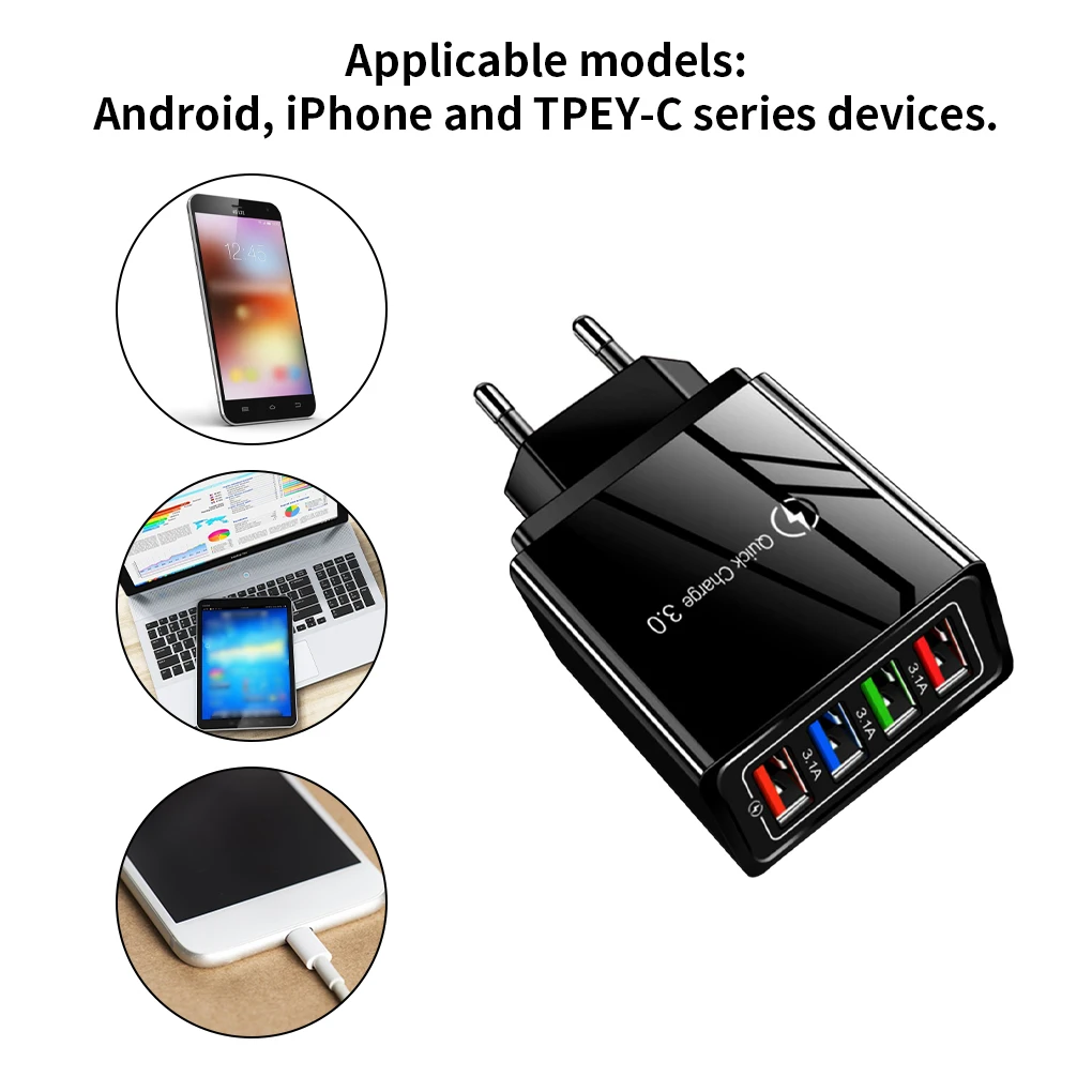 Fast Charge 3.0 For iPhone Charger Wall Fast Charging For Samsung S10 S9 S8 Plug Xiaomi Mi Huawei Mobile Phone Chargers Adapter Charger Adapter Battery Charger Fast Charger Battery Charger Adapter