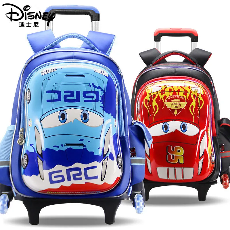 

Disney Trolley Schoolbag Boys Three Wheels Can Climb Stairs Primary School 1-3 Grades 6-12 Years Old Children